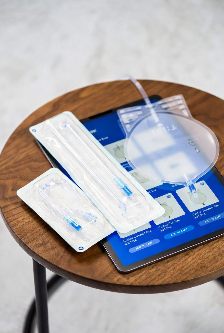 Selecting urological supplies on a digital tablet